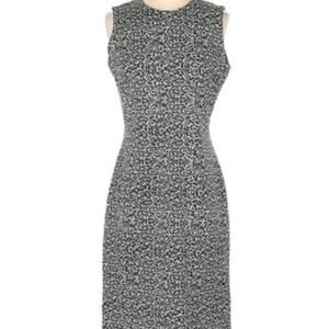 J. McLaughlin Black White Knit Abstract Sleeveless Midi Dress Sz B